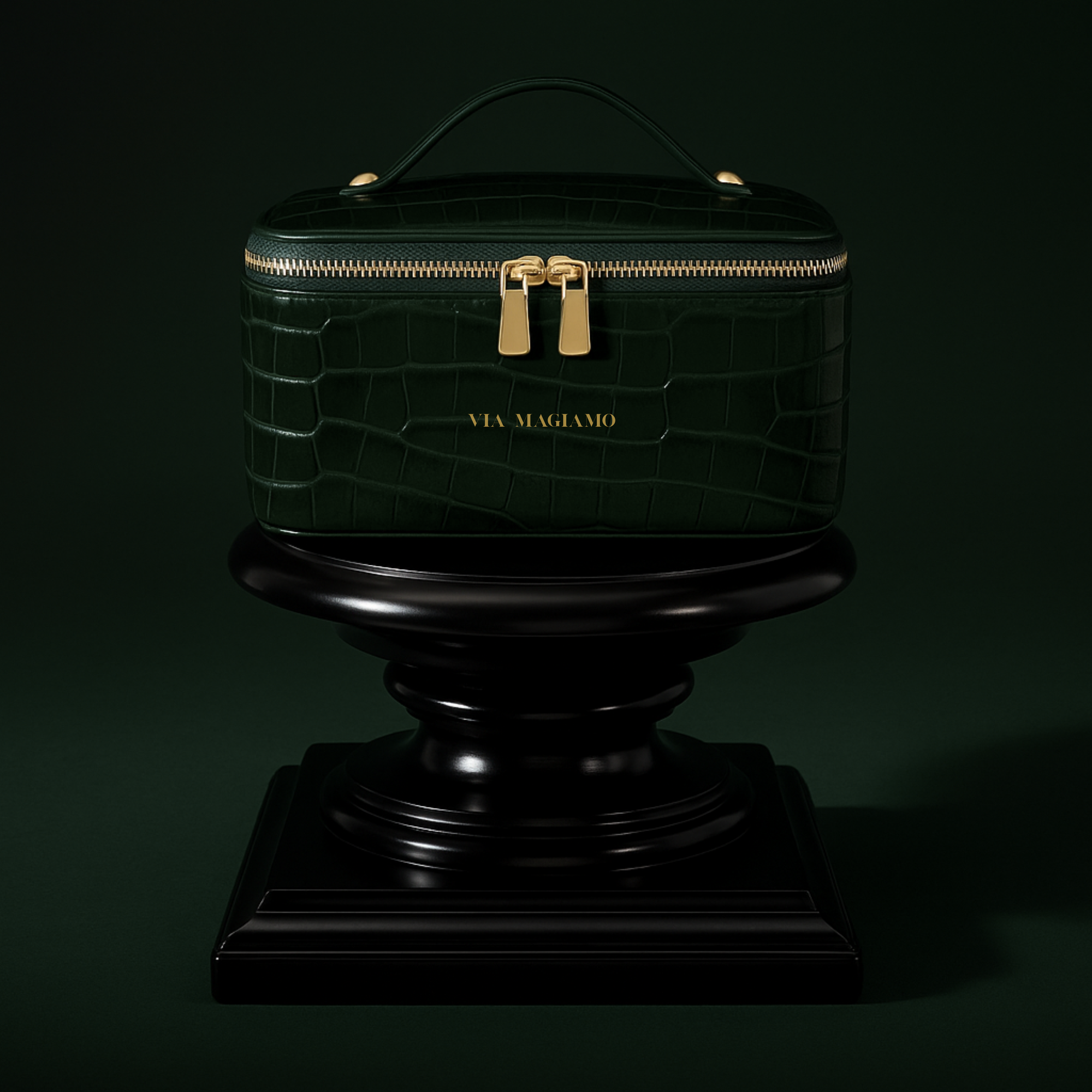 DARK GREEN Make Up Essentials Bag