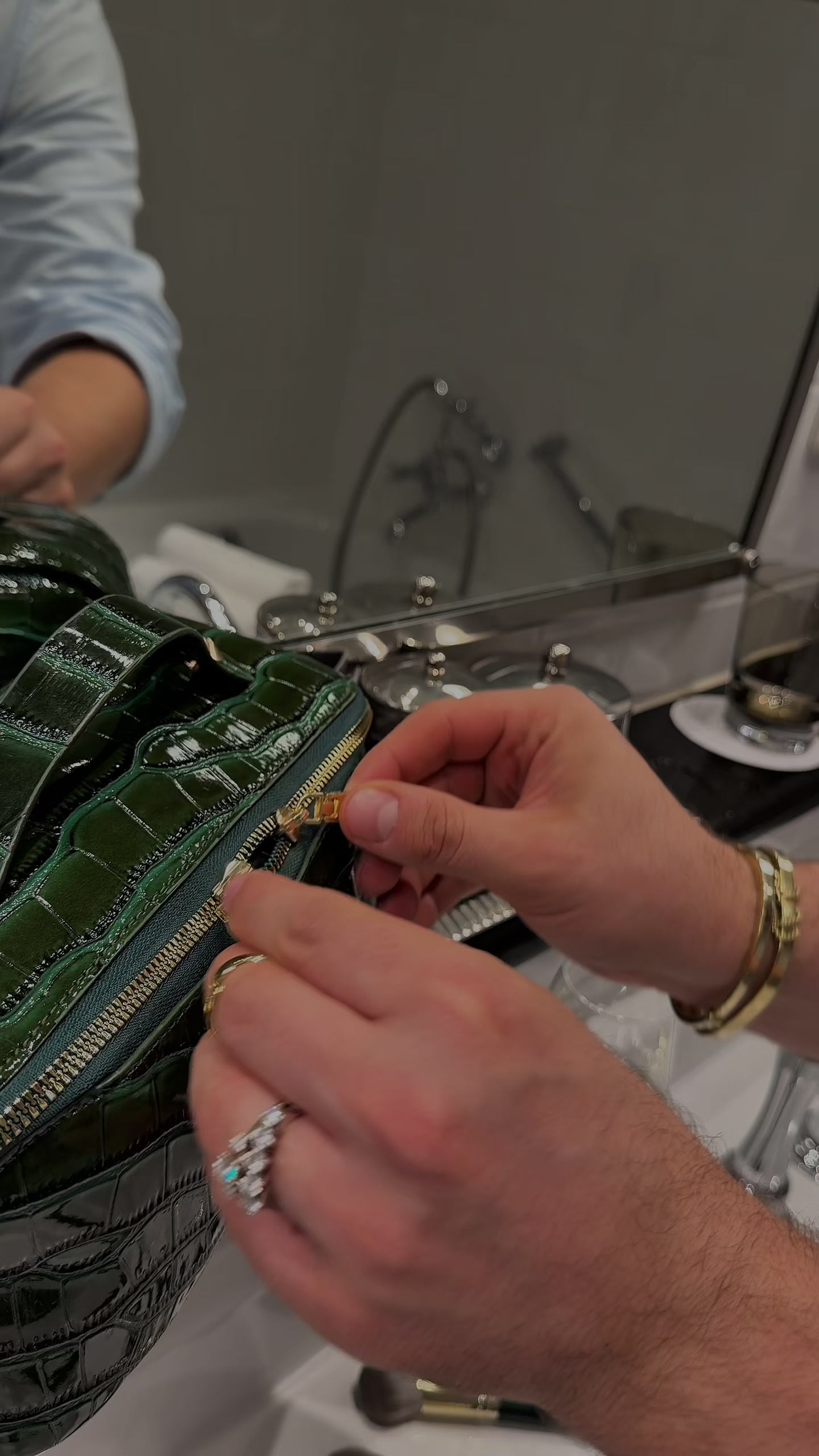 DARK GREEN Make Up Essentials Bag